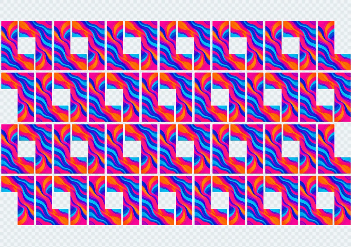 Actual shape-based nesting of 52 repeated L-shaped designs, rotated and interlocked on a single sheet